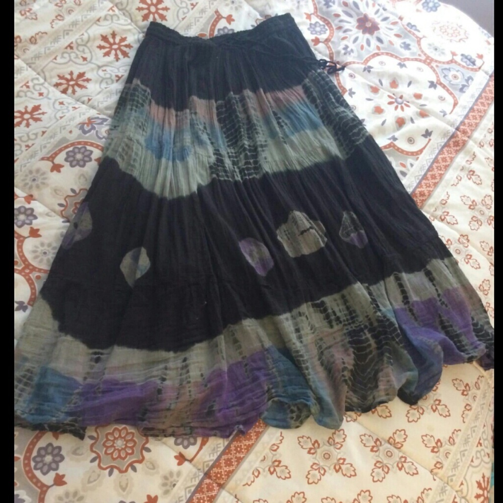 Tie Dye Hippie Skirt, 100% Cotton